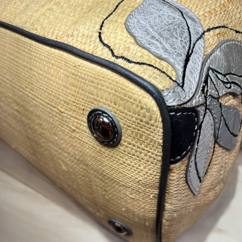 Y2K Coach 13531 Hamptons Archive 10th Anniversary Straw Floral Bag & Wristlet - Picture 11 of 14